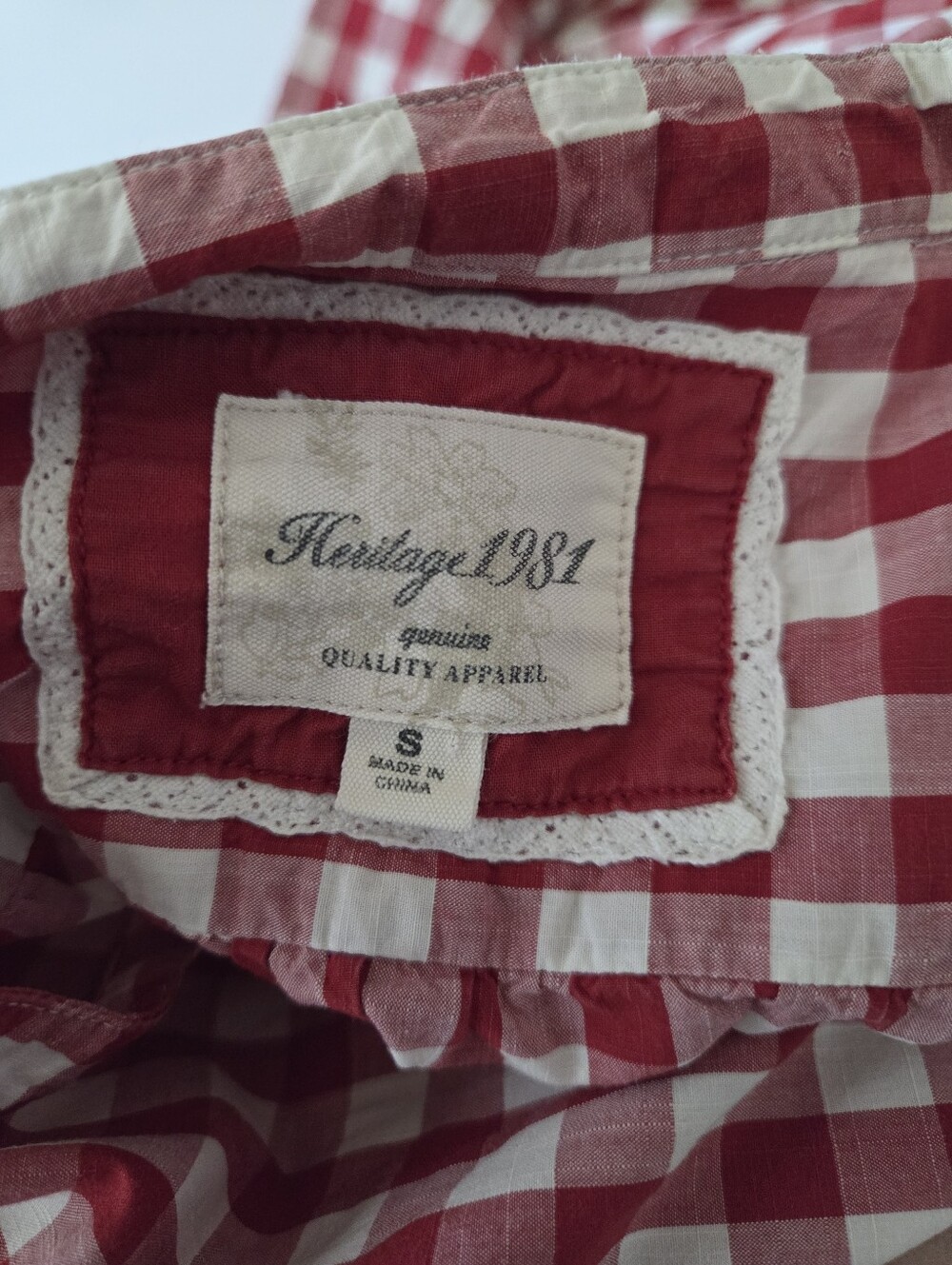 Red And White Gingham Cotton Tunic Shirt - Picture 12 of 15